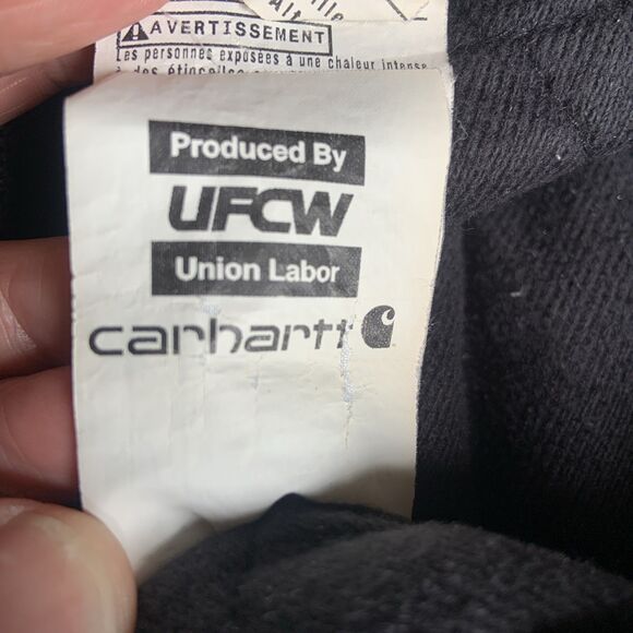 Carhartt Jacket Mens 3XL Black Hooded Canvas Quilt Lined USA Union Made J140 - Picture 8 of 11